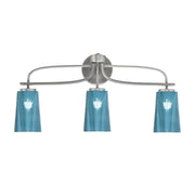 Toltec Cavella 12.5in 3-Light Bath Bar | Modern Graphite Steel and Blue Gradient Glass | Bathroom Vanity & Powder Room | 7 x 12.5 in | Model 3913-GP-265