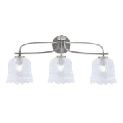 Toltec Cavella 12.5in 3-Light Bath Bar | Modern Graphite and Clear Lava Glass | Bathroom Vanity Light | 8.5 x 12.5 in | Model 3913-GP-4230