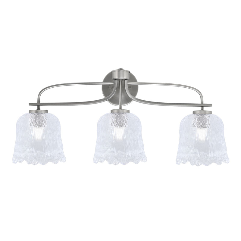 Toltec Cavella 12.5in 3-Light Bath Bar | Modern Graphite and Clear Lava Glass | Bathroom Vanity Light | 8.5 x 12.5 in | Model 3913-GP-4230
