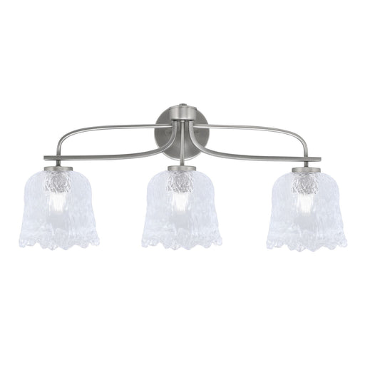 Toltec Cavella 12.5in 3-Light Bath Bar | Modern Graphite and Clear Lava Glass | Bathroom Vanity Light | 8.5 x 12.5 in | Model 3913-GP-4230