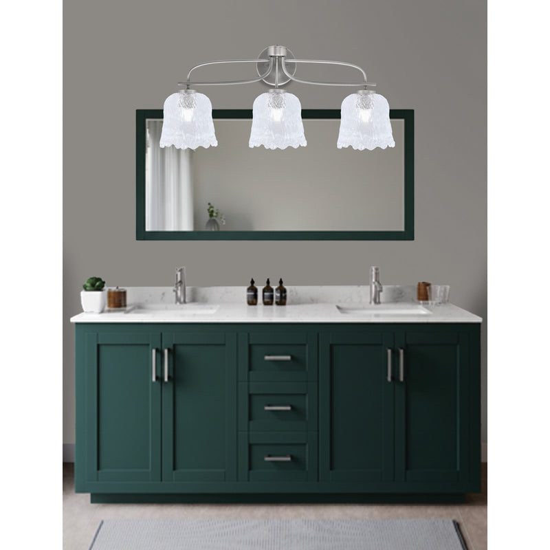 Toltec Cavella 12.5in 3-Light Bath Bar | Modern Graphite and Clear Lava Glass | Bathroom Vanity Light | 8.5 x 12.5 in | Model 3913-GP-4230