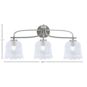Toltec Cavella 12.5in 3-Light Bath Bar | Modern Graphite and Clear Lava Glass | Bathroom Vanity Light | 8.5 x 12.5 in | Model 3913-GP-4230