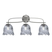 Toltec Cavella 12.5in 3-Light Bath Bar | Modern Graphite and Smoke Lava Glass | Bathroom Vanity Light | 8.5 x 12.5 in | Model 3913-GP-4232