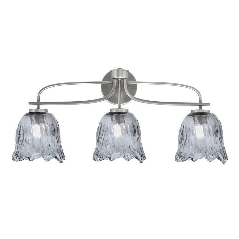 Toltec Cavella 12.5in 3-Light Bath Bar | Modern Graphite and Smoke Lava Glass | Bathroom Vanity Light | 8.5 x 12.5 in | Model 3913-GP-4232