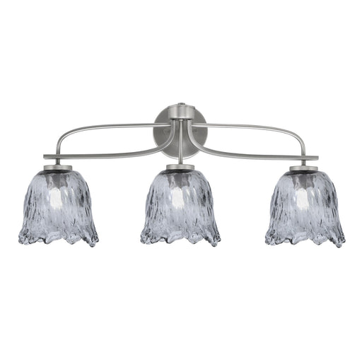 Toltec Cavella 12.5in 3-Light Bath Bar | Modern Graphite and Smoke Lava Glass | Bathroom Vanity Light | 8.5 x 12.5 in | Model 3913-GP-4232