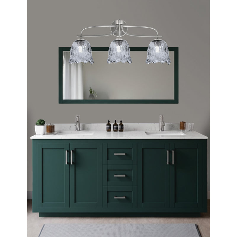 Toltec Cavella 12.5in 3-Light Bath Bar | Modern Graphite and Smoke Lava Glass | Bathroom Vanity Light | 8.5 x 12.5 in | Model 3913-GP-4232