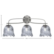 Toltec Cavella 12.5in 3-Light Bath Bar | Modern Graphite and Smoke Lava Glass | Bathroom Vanity Light | 8.5 x 12.5 in | Model 3913-GP-4232