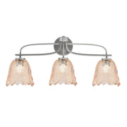 Toltec Cavella 12.5in 3-Light Bath Bar | Modern Graphite and Amber Lava Glass | Bathroom Vanity Light | 8.5 x 12.5 in | Model 3913-GP-4233
