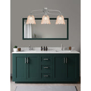 Toltec Cavella 12.5in 3-Light Bath Bar | Modern Graphite and Amber Lava Glass | Bathroom Vanity Light | 8.5 x 12.5 in | Model 3913-GP-4233