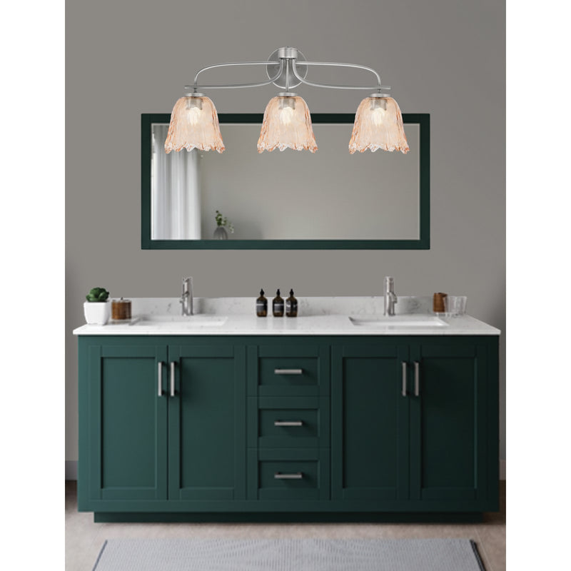 Toltec Cavella 12.5in 3-Light Bath Bar | Modern Graphite and Amber Lava Glass | Bathroom Vanity Light | 8.5 x 12.5 in | Model 3913-GP-4233