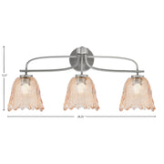 Toltec Cavella 12.5in 3-Light Bath Bar | Modern Graphite and Amber Lava Glass | Bathroom Vanity Light | 8.5 x 12.5 in | Model 3913-GP-4233