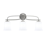Toltec Cavella 12in 3-Light Bath Bar | Modern Graphite Steel and White Opal Glass | Bathroom Vanity & Powder Room | 7.25 x 12 in | Model 3913-GP-5031