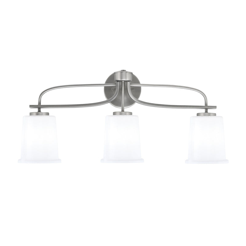 Toltec Cavella 12in 3-Light Bath Bar | Modern Graphite Steel and White Opal Glass | Bathroom Vanity & Powder Room | 7.25 x 12 in | Model 3913-GP-5031