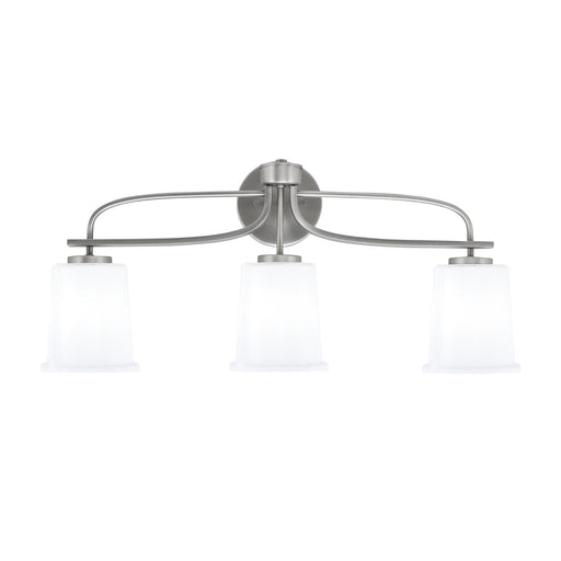 Toltec Cavella 12in 3-Light Bath Bar | Modern Graphite Steel and White Opal Glass | Bathroom Vanity & Powder Room | 7.25 x 12 in | Model 3913-GP-5031