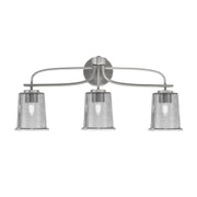 Toltec Cavella 12in 3-Light Bath Bar | Modern Graphite Steel and Smoke Bubble Glass | Bathroom Vanity & Powder Room | 7.25 x 12 in | Model 3913-GP-5032