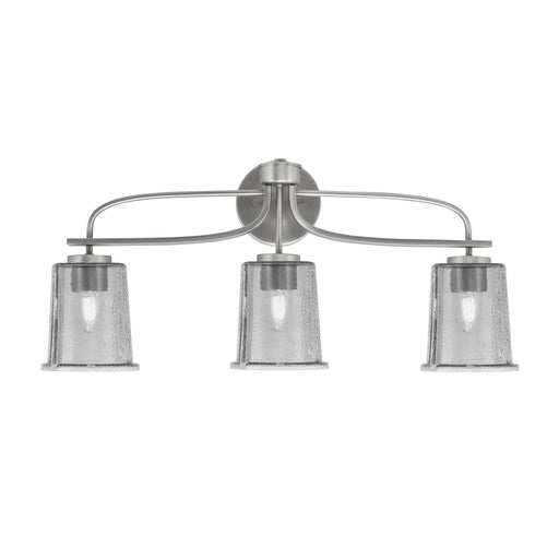 Toltec Cavella 12in 3-Light Bath Bar | Modern Graphite Steel and Smoke Bubble Glass | Bathroom Vanity & Powder Room | 7.25 x 12 in | Model 3913-GP-5032