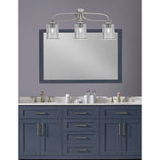 Toltec Cavella 12in 3-Light Bath Bar | Modern Graphite Steel and Smoke Bubble Glass | Bathroom Vanity & Powder Room | 7.25 x 12 in | Model 3913-GP-5032