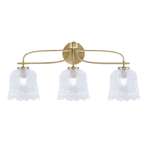 Toltec Cavella 3-Light Bath Bar | Modern New Age Brass and Clear Lava Glass | Bathroom & Powder Room Vanity Light | 8.5 x 12.5 in | Model 3913-NAB-4230