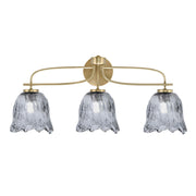 Toltec Cavella 3-Light Bath Bar | Modern New Age Brass and Smoke Lava Glass | Bathroom & Powder Room Vanity Light | 8.5 x 12.5 in | Model 3913-NAB-4232