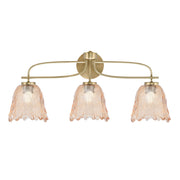 Toltec Cavella 3-Light Bath Bar | Modern New Age Brass and Amber Lava Glass | Bathroom & Powder Room Vanity Light | 8.5 x 12.5 in | Model 3913-NAB-4233