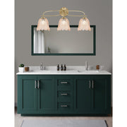 Toltec Cavella 3-Light Bath Bar | Modern New Age Brass and Amber Lava Glass | Bathroom & Powder Room Vanity Light | 8.5 x 12.5 in | Model 3913-NAB-4233