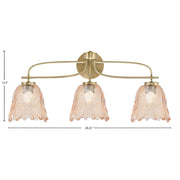 Toltec Cavella 3-Light Bath Bar | Modern New Age Brass and Amber Lava Glass | Bathroom & Powder Room Vanity Light | 8.5 x 12.5 in | Model 3913-NAB-4233