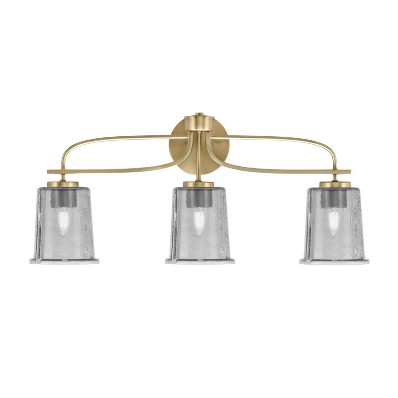 Toltec Cavella 3-Light Bath Bar | Modern New Age Brass and Smoke Bubble Glass | Bathroom Vanity Light | 7.25 x 12 in | Model 3913-NAB-5032