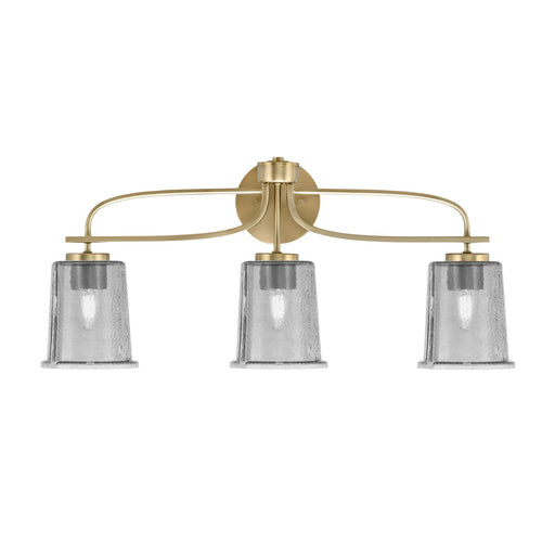 Toltec Cavella 3-Light Bath Bar | Modern New Age Brass and Smoke Bubble Glass | Bathroom Vanity Light | 7.25 x 12 in | Model 3913-NAB-5032