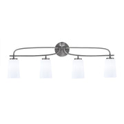 Toltec Cavella 4-Light Bath Bar | Modern Graphite Steel and White Opal Glass | Bathroom Vanity & Powder Room | 7 x 12.5 in | Model 3914-GP-261