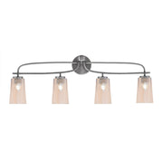 Toltec Cavella 4-Light Bath Bar | Modern Graphite Steel and Amber Gradient Glass | Bathroom Vanity & Powder Room | 7 x 12.5 in | Model 3914-GP-263