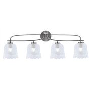 Toltec Cavella 4-Light Bath Bar | Graphite Finish and Clear Lava Glass | Bathroom Vanity Light | 8.5 x 12.5 in | Model 3914-GP-4230