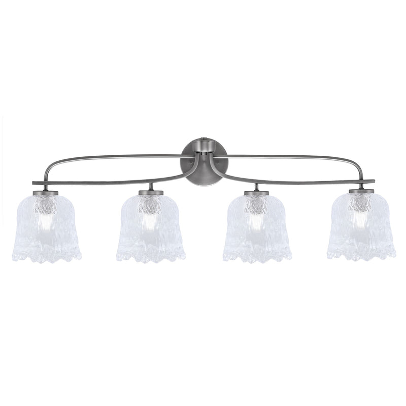 Toltec Cavella 4-Light Bath Bar | Graphite Finish and Clear Lava Glass | Bathroom Vanity Light | 8.5 x 12.5 in | Model 3914-GP-4230