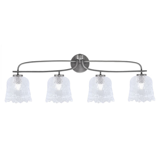 Toltec Cavella 4-Light Bath Bar | Graphite Finish and Clear Lava Glass | Bathroom Vanity Light | 8.5 x 12.5 in | Model 3914-GP-4230