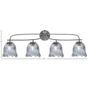Toltec Cavella 12.5in 4-Light Bath Bar | Modern Graphite Steel and Smoke Bubble Glass | Bathroom Vanity Light | 8.5 x 12.5 in | Model 3914-GP-4232
