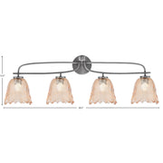 Toltec Cavella 12.5in 4-Light Bath Bar | Modern Graphite Steel and Amber Bubble Glass | Bathroom Vanity Light | 8.5 x 12.5 in | Model 3914-GP-4233