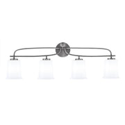 Toltec Cavella 4-Light Bath Bar | Graphite Finish and White Opal Glass | Bathroom Vanity Light | 7.25 x 12 in | Model 3914-GP-5031