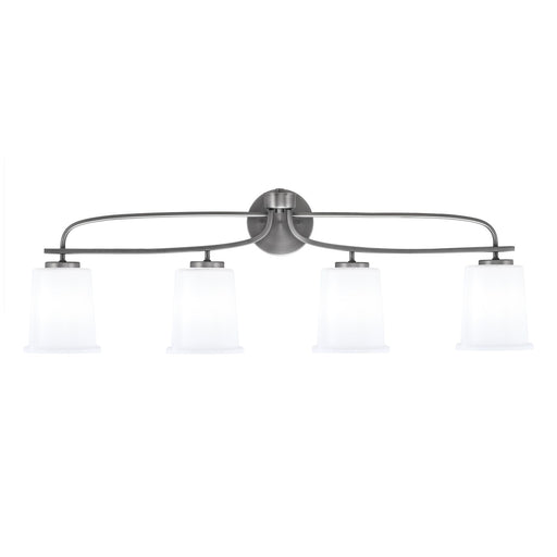 Toltec Cavella 4-Light Bath Bar | Graphite Finish and White Opal Glass | Bathroom Vanity Light | 7.25 x 12 in | Model 3914-GP-5031