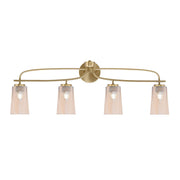 Toltec Cavella 4-Light Bath Bar | Modern New Age Brass and Amber Gradient Glass | Bathroom Vanity & Powder Room | 7 x 12.5 in | Model 3914-NAB-263