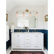 Toltec Cavella 4-Light Bath Bar | Modern New Age Brass and Amber Gradient Glass | Bathroom Vanity & Powder Room | 7 x 12.5 in | Model 3914-NAB-263