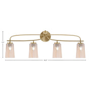 Toltec Cavella 4-Light Bath Bar | Modern New Age Brass and Amber Gradient Glass | Bathroom Vanity & Powder Room | 7 x 12.5 in | Model 3914-NAB-263