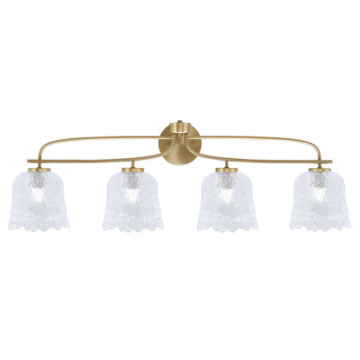 Toltec Cavella 4-Light Bath Bar | New Age Brass and Clear Lava Glass | Bathroom & Vanity Lighting | 8.5 x 12.5 in | Model 3914-NAB-4230