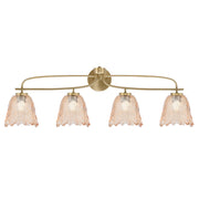 Toltec Cavella 4-Light Bath Bar | New Age Brass and Amber Lava Glass | Bathroom & Vanity Lighting | 8.5 x 12.5 in | Model 3914-NAB-4233