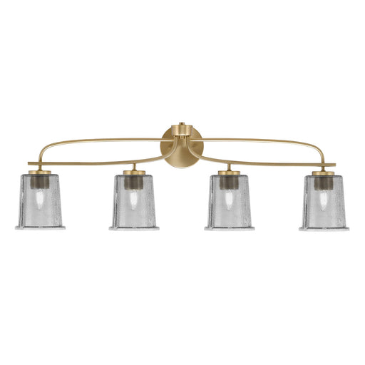 Toltec Cavella 4-Light Bath Bar | New Age Brass and Smoke Bubble Glass | Bathroom & Vanity Lighting | 7.25 x 12 in | Model 3914-NAB-5032