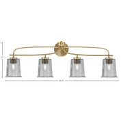 Toltec Cavella 4-Light Bath Bar | New Age Brass and Smoke Bubble Glass | Bathroom & Vanity Lighting | 7.25 x 12 in | Model 3914-NAB-5032