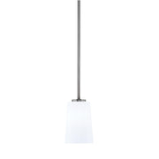 Toltec Atlas 4.5in 1-Light Mini Pendant | Modern Graphite and White Opal Glass | Kitchen Island & Dining Room | 4.5 x 6.75 in | Model 4501-GP-261