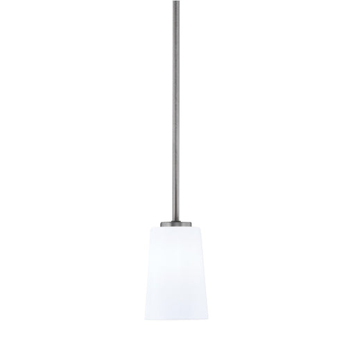 Toltec Atlas 4.5in 1-Light Mini Pendant | Modern Graphite and White Opal Glass | Kitchen Island & Dining Room | 4.5 x 6.75 in | Model 4501-GP-261