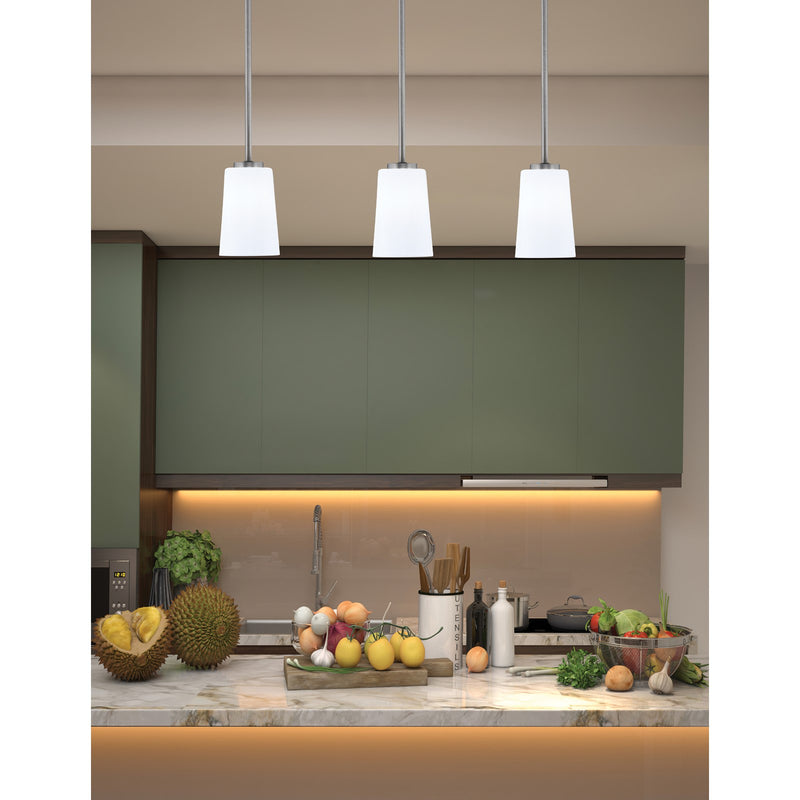 Toltec Atlas 4.5in 1-Light Mini Pendant | Modern Graphite and White Opal Glass | Kitchen Island & Dining Room | 4.5 x 6.75 in | Model 4501-GP-261