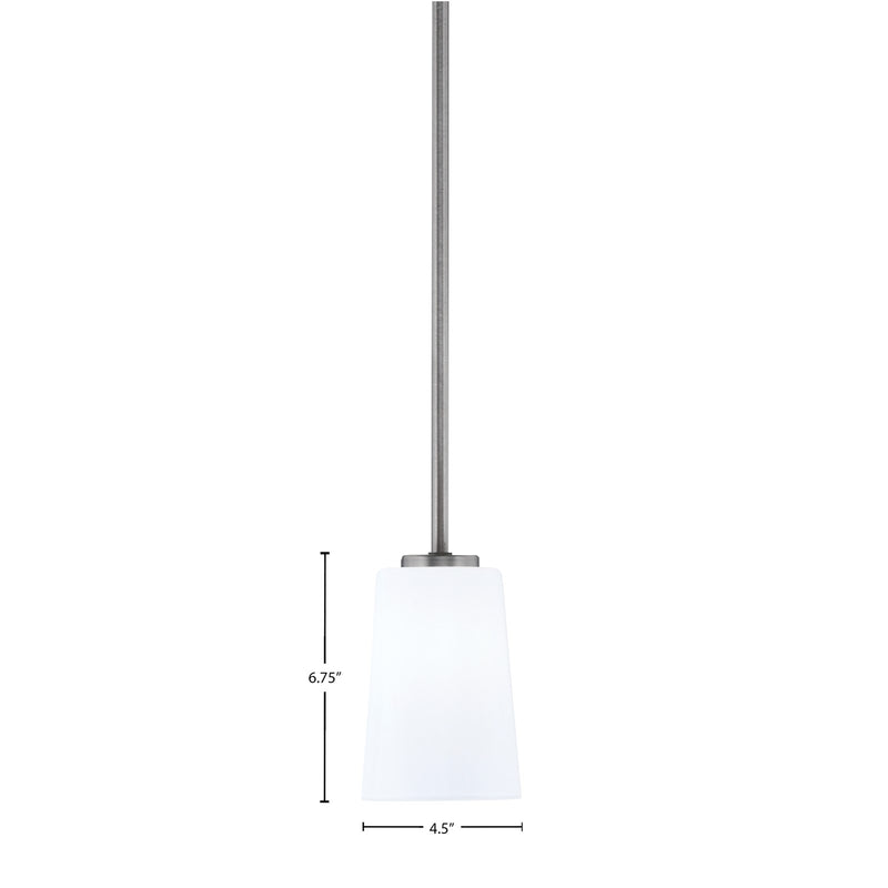 Toltec Atlas 4.5in 1-Light Mini Pendant | Modern Graphite and White Opal Glass | Kitchen Island & Dining Room | 4.5 x 6.75 in | Model 4501-GP-261