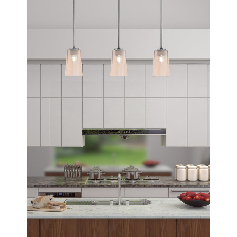 Toltec Atlas 4.5in 1-Light Mini Pendant | Modern Graphite and Amber Gradient Glass | Kitchen Island & Dining Room | 4.5 x 6.75 in | Model 4501-GP-263
