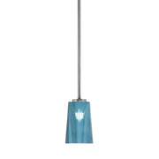 Toltec Atlas 4.5in 1-Light Mini Pendant | Modern Graphite and Blue Gradient Glass | Kitchen Island & Dining Room | 4.5 x 6.75 in | Model 4501-GP-265